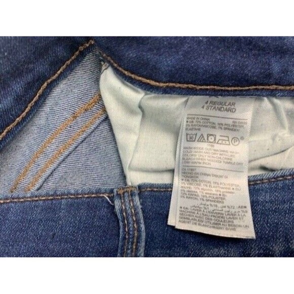 Old Navy Rockstar Size 4 R Women Jeans Mid Rise Stretch Med Wash Distress Skinny - Picture 3 of 4